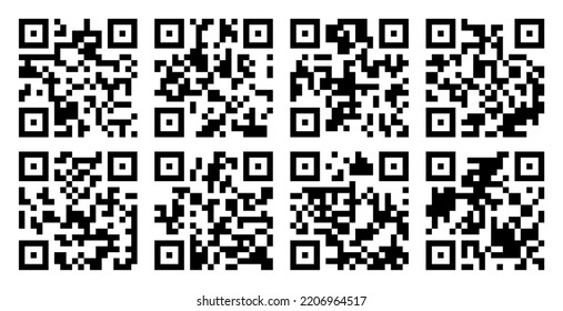 Big Set Qr Codes Sample Vector Stock Vector (Royalty Free) 2206964517 ...