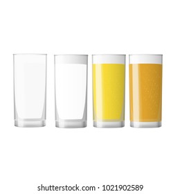 Big set of realistic white and colored cups. Blank cup for branding