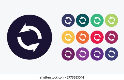 Big set of reload icon isolated on white background.