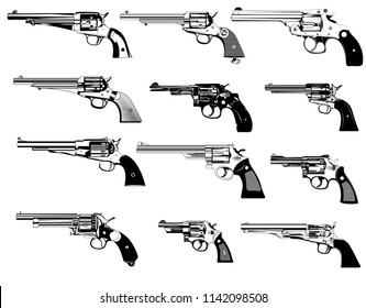 Big Set Revolvers Firearms Guns