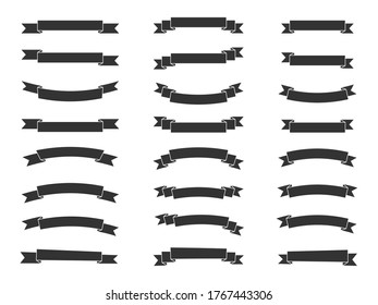Big set of ribbons banners on a white background
