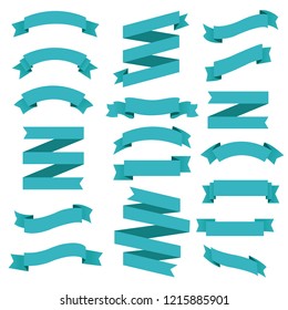 Big Set Ribbons , Vector Illustration