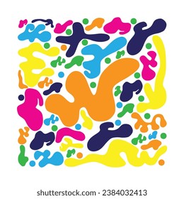 Big Set Risograph abstract illustrations with vibrant colors. Texture background, graphic element, shape illustration. Risograph Aesthetic.