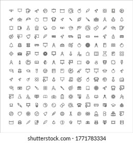 Big set of school line icons. Vector illustration isolated on a white background. Premium quality symbols. Stroke vector icons for concept or web graphics. Simple thin line signs. 