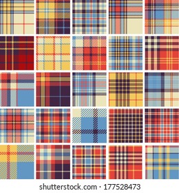 Big set of seamless tartan patterns