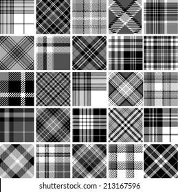 Big set of seamless tartan patterns