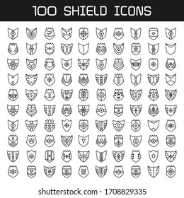 conjunto grande de iconos de insignia de escudo establecido