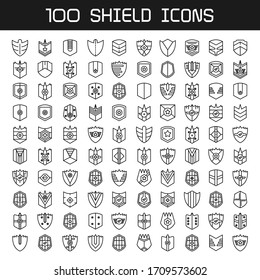 big set of shield badge icons set