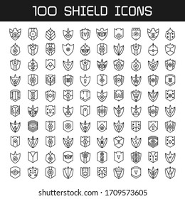 big set of shield badge icons set