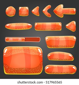 Big set of shiny vector button. Game illustration