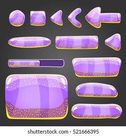 Big set of shiny vector button. Game illustration