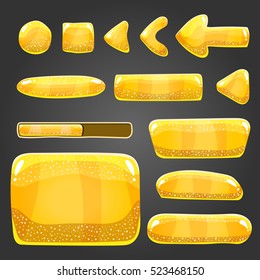 Big set of shiny vector button. Game illustration
