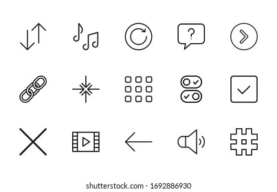 Big set of sign line icons. Vector illustration isolated on a white background. Premium quality symbols. Stroke vector icons for concept or sign graphics. Simple thin line signs. 