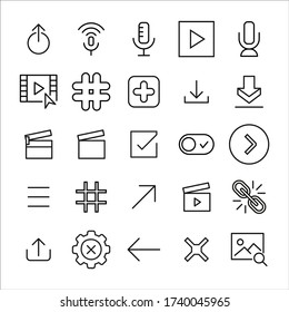 Big set of sign line icons. Vector illustration isolated on a white background. Premium quality symbols. Stroke vector icons for concept or sign graphics. Simple thin line signs. 