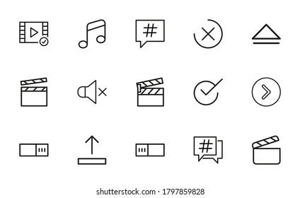 Big set of sign line icons. Vector illustration isolated on a white background. Premium quality symbols. Stroke vector icons for concept or sign graphics. Simple thin line signs.
