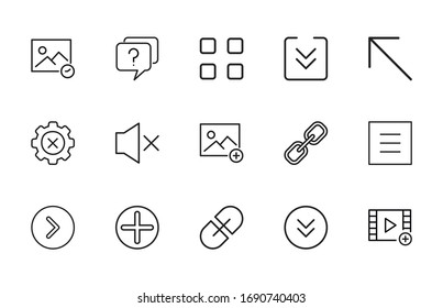Big set of signs line icons. Vector illustration isolated on a white background. Premium quality symbols. Stroke vector icons for concept or web graphics. Simple thin line signs. 