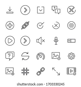 Big set of signs line icons. Vector illustration isolated on a white background. Premium quality symbols. Stroke vector icons for concept or web graphics. Simple thin line signs. 