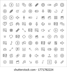 Big set of signs line icons. Vector illustration isolated on a white background. Premium quality symbols. Stroke vector icons for concept or web graphics. Simple thin line signs. 
