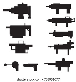 big set of silhouettes of arms black