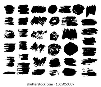 Big Set Of Sketch Scribble Smears. Hand Drawn Paint Scribble Stains. Vector Illustration.