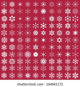 big set of snowflakes. vector illustration.