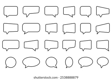 Big set of speech bubbles. Collection of colorful speech balloon, chat bubble or dialog boxes on white background. Different Speech bubbles for talk, dialogue, decoration. Vector illustration