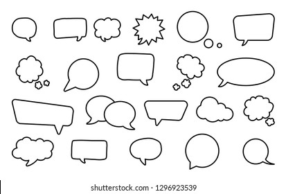 Big set of speech bubbles. Retro empty comic bubbles. Stickers. Vector illustration. Big set of speech bubbles. Retro empty comic bubbles. Stickers. Vector illustration.