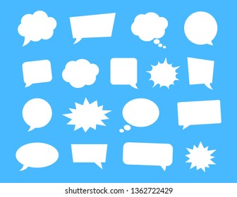 Big set of speech bubbles. Retro empty comic bubbles. Stickers. Vector illustration