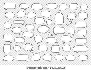 Big set of speech bubbles. Retro empty comic bubbles. Stickers. Vector illustration.