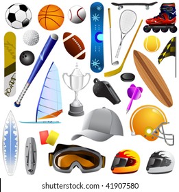 big set of sport objects