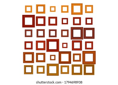 Gran conjunto de marcos de oro vintage cuadrado para tu diseño. Tapa de época. Colocar el texto. Bonitos marcos rectangulares antiguos. Ilustración vectorial de plantilla.
