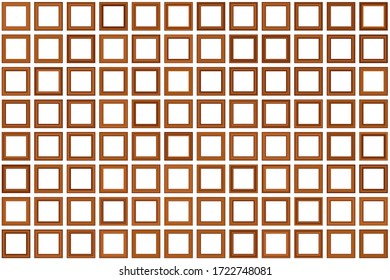 Big set of squared vintage 
wooden frame for your design. Place for text. Vintage antique beautiful rectangular frames. Template vector illustration.