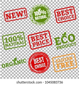 Big Set Stamp Sign Transparent Background