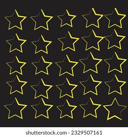 Gran conjunto de estrellas - vector. Iconos de estrella de vectores aislados. Icono de estrella negra.
