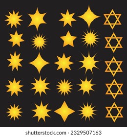 Big set of stars - vector. Vector star icons isolated. Black star icon.