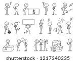 Big set of stick figures for presentations. Includes small elements and clean spaces for texts