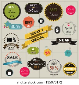 Set Labels Banners Stickers Badges Elements Stock Vector (Royalty Free ...