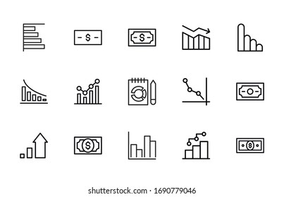 Big set of stock line icons. Vector illustration isolated on a white background. Premium quality symbols. Stroke vector icons for concept or web graphics. Simple thin line signs. 