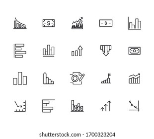 Big set of stock line icons. Vector illustration isolated on a white background. Premium quality symbols. Stroke vector icons for concept or web graphics. Simple thin line signs. 