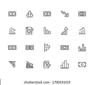 Big set of stock line icons. Vector illustration isolated on a white background. Premium quality symbols. Stroke vector icons for concept or web graphics. Simple thin line signs. 