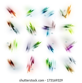 Big set of straight lines design templates isolated on white. For business / technology backgrounds, presentations, wallpapers, web design