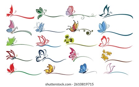 The big set of stylized butterfly logos.
