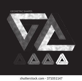 Big set of stylized geometric shapes. Design elements perfectly complement creative projects