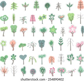 Big set with stylized trees