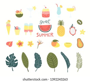 Big Set Summer Drinks Fruits Ice Stock Vector (Royalty Free) 1392243263 ...