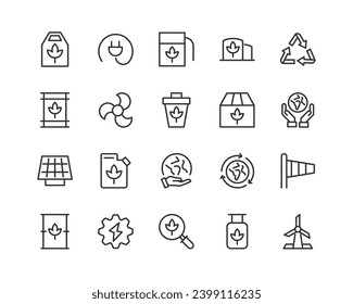 Big set of  sustainable energy line icons. Vector illustration isolated on a white background. Premium quality symbols. Stroke vector icons for concept or web graphics. Simple thin line signs.