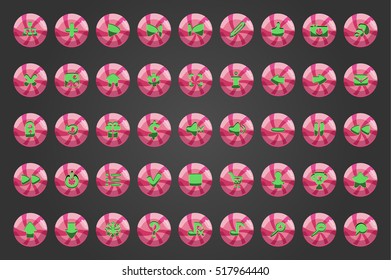 Big set sweet vector web button. Game interface design