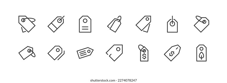 Big set of tag line icons. Vector illustration isolated on a white background. Premium quality symbols. Stroke vector icons for concept or web graphics. Simple thin line signs.