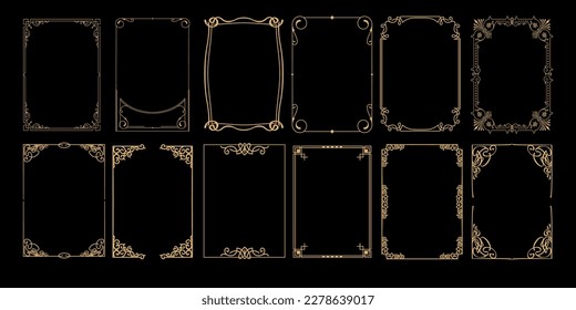 Big set Template of Decorative vintage frames,borders rectangular shape.