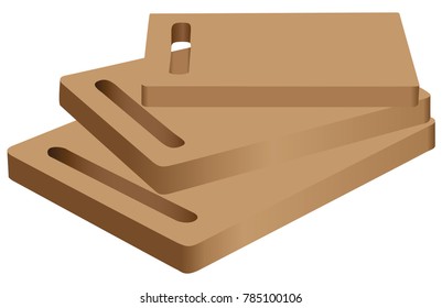 Big set of three wooden cutting board